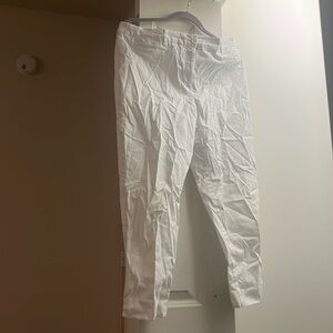 White khaki cropped pants